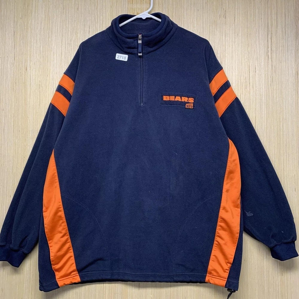 Chicago Bears Sweater Adult Size Extra Large Blue Long Sleeve Men's Full Zip Up